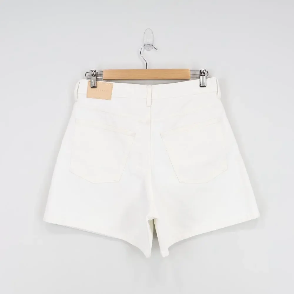 Everlane White High-Rise Denim Shorts